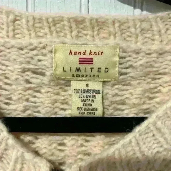 Vintage hand knit  fisherman wool zip sweater Sz. Small cottagecore classic GUC - Picture 5 of 8